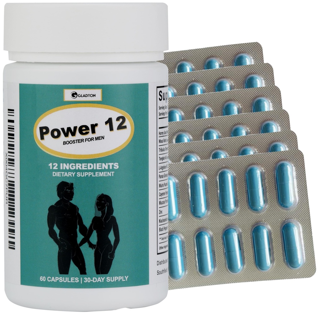 Power 12 for Men’s Stamina & Energy | Male Enhancing Supplement for Men – Testosterone, Endurance, Vitality & Performance Support With 1000 mg Horny Goat Weed, Tribulus & Maca | 3rd Party Lab Tested