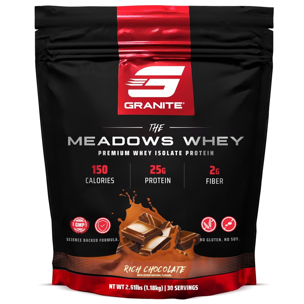 Žula Doplnky Meadows Srvátka Proteín Izolát Proteín Prášok pre Lean svalovina 150 Kalórie, 2g Fiber, 1g Cukor (30 porcií), Bohatá čokoláda chuť