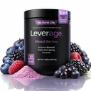 Leverage Mixed Berries Anti–Aging Supplement & Longevity Mix - Daily Wellness Multivitamin Powder with Hyaluronic Acid, L-Glycine & Magnesium for Skin, Energy, Cognitive Function & Joint–30 Servings