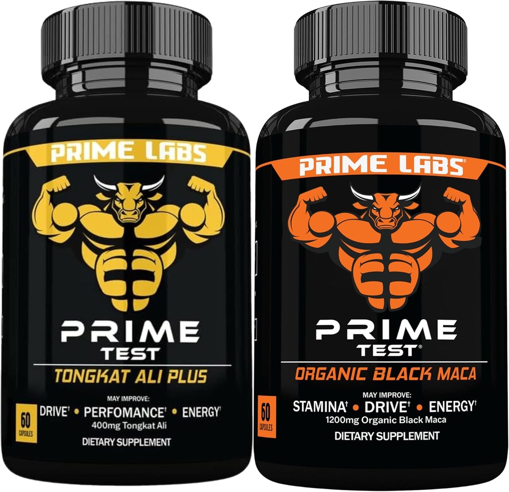 Prime Labs Tongkat Ali Plus (60 ct) + Organic Black Maca kapsuly (60 ct)