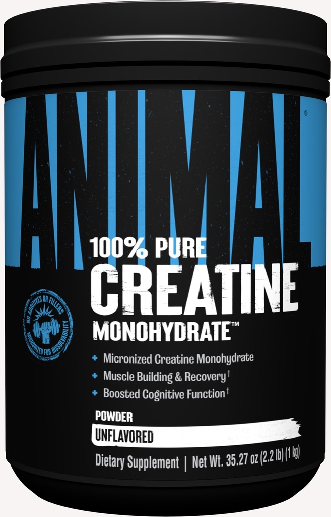 Animal 100% Pure Creatine Monohydrate™ Powder, Unflavored, 2.2 lb (1 kg)