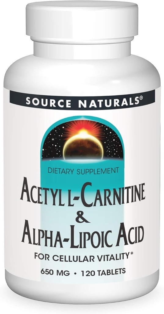 Zdroj Naturals Acetyl L-karnitín & Alfa- kyselina lipoová 650mg- 120 tabliet