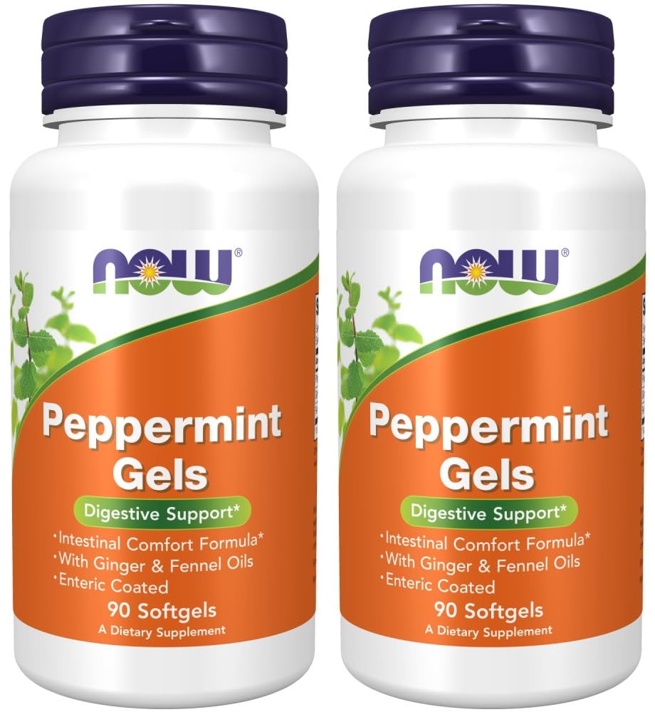 Teraz Foods Peppermint Gels with Ginger & Fenikel Oils, 90 Softgels (Pack of 2)