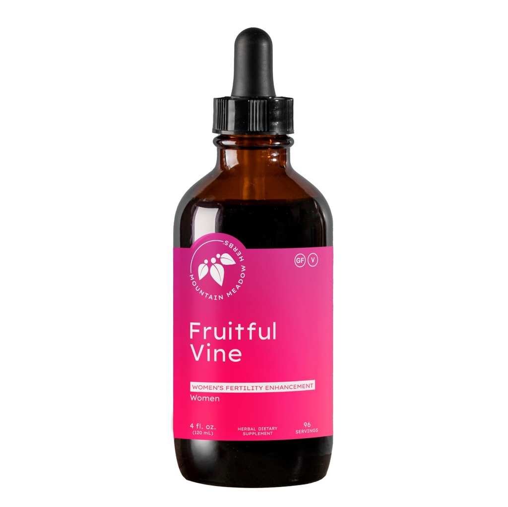 Ovocný vinič - Hormonálna a reprodukčná zdravotná podpora pre ženy, Dong Quai, Caste Tree a bylinný mix pre plodnosť a rovnováhu cyklov, 4oz