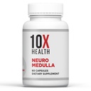10X Zdravie Neuro Medulla Brain Supplement - Noottropics Mozog podpora doplnok pre mozog, pamäť a zameranie - Pamäťové doplnky s vitamínom B1 & B3, Zinok, Ginkgo Biloba & More - 60 Kapsule