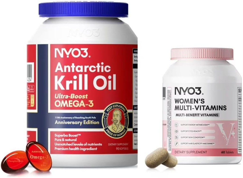 NYO3 Krill Oil Omega 3 a multivitamín pre ženy, 2 balenia