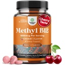 Žuvateľný vitamín B12 1000 mcg - Metylovaný B12 Vegánsky vitamín na podporu mozgu prírodná energia - Kosť zdravie očné starostlivosti a nálada Boost s vlasmi kože a nechtov Halal Vitamíny