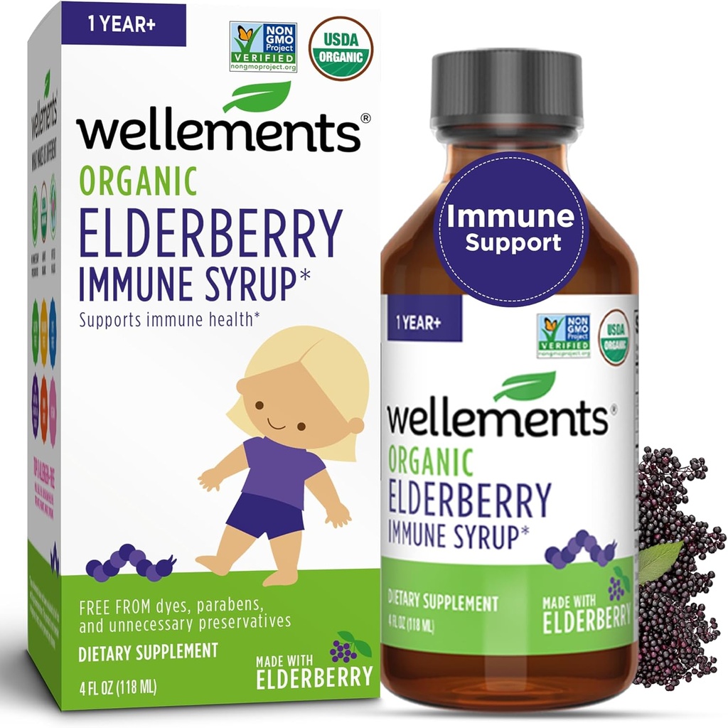 Wellements Organic Elderberry Sirup for Kids 