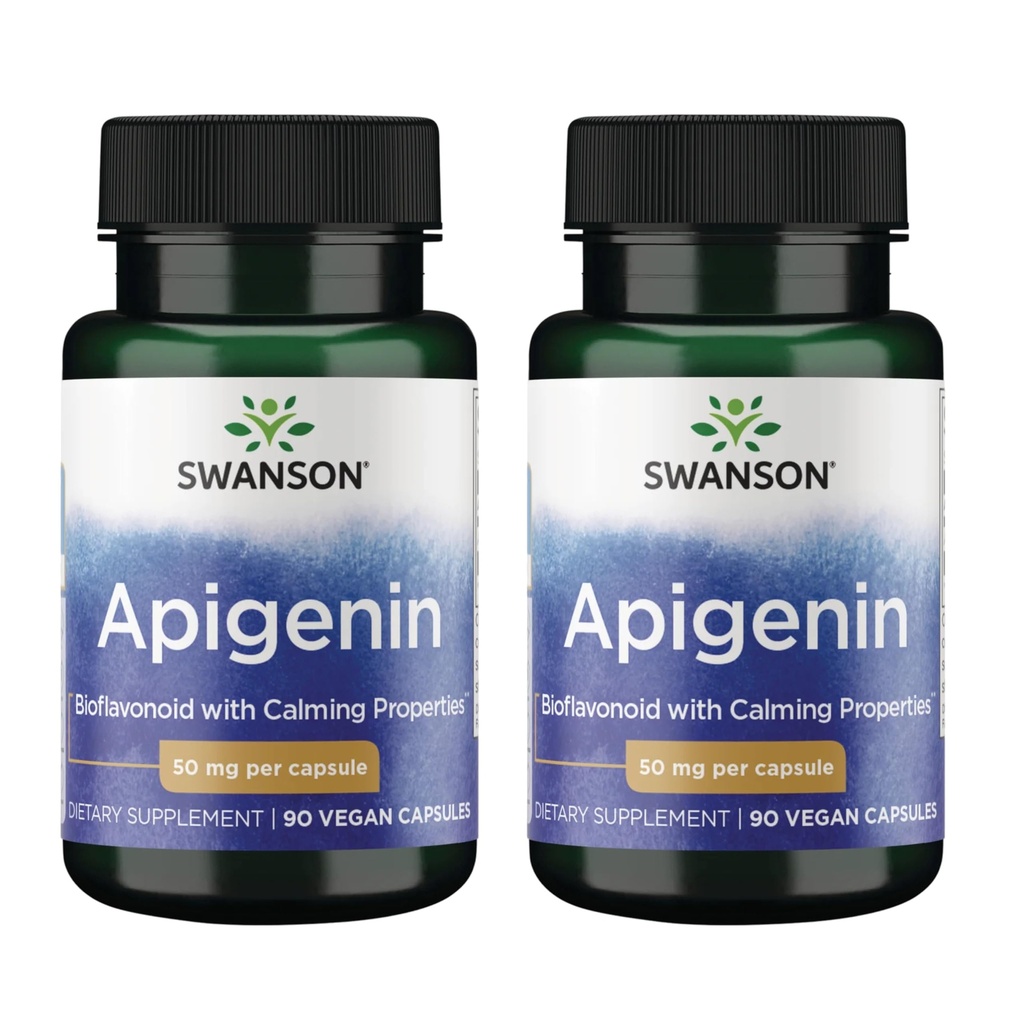 Swanson Apigenin-Bioflavonoid Supplement Natural Prostaty Support-Metabolizmus & Nerve Zdravie Support-Can Podpora spánku a relaxácie 90 Caps, 50mg Každý 2 balenie