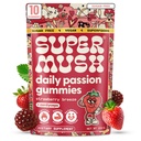 SuperMush Daily Passion Horny Goat Weed Gummies for Men & Women - Intimacy Gummies with Cordyceps, Reishi & Maca Root - Ignite Feel-Good Vibes & Lasting Energy Supplement, Made in the USA (10 Count)
