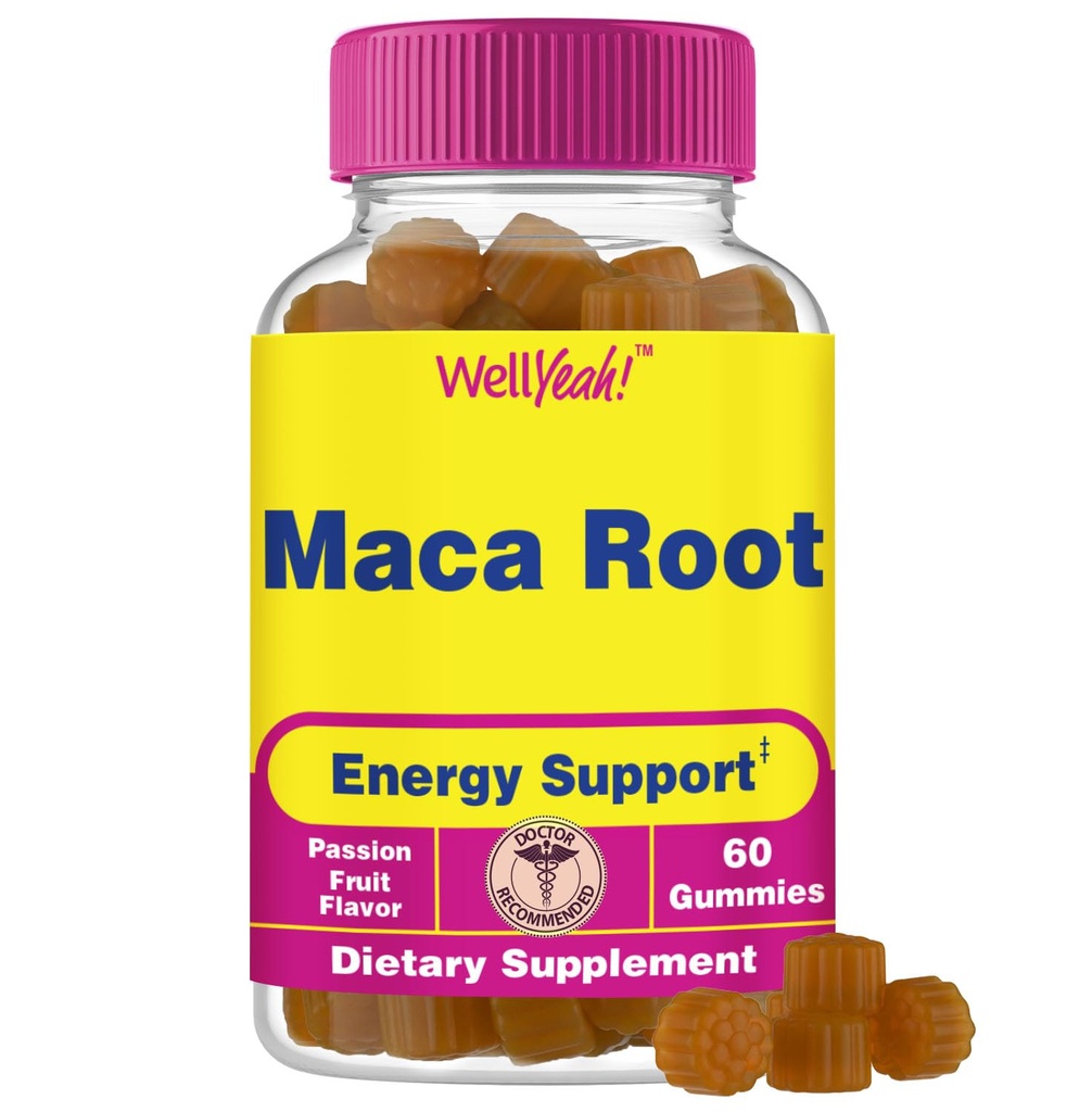WellYeah Maca Root Gummies | for Women and Men | 200 mg | 60 Count
