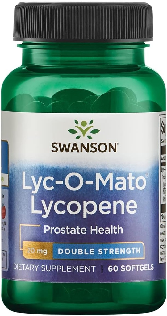 Swanson Double-Silngth LYC-O-Mato Lycopene 20 Milligrams 60 Sgels