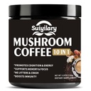 Hubová káva, 10 Hubová extrakcia Powder Blend Lion's Mane, Reishi, Chaga, Cordyceps, Turkey Tail, Brain Supplements with Instant Coffee for Energy, Focus, Memory and Imunity 150g