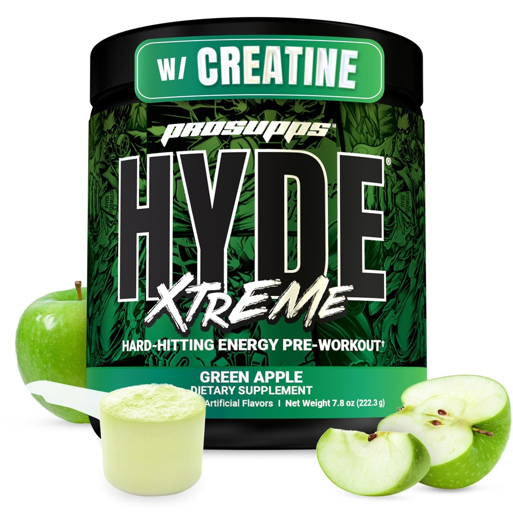 PROSUPPS Mr. Hyde Xtreme Pre Cvičenie Powder with Creatin, Beta Alanine & Caffeine - Extreme Energy, Pumps, Focus & Performance - Fitness & Gym Supplements for Men & Women (Green Apple, 30 Servings)