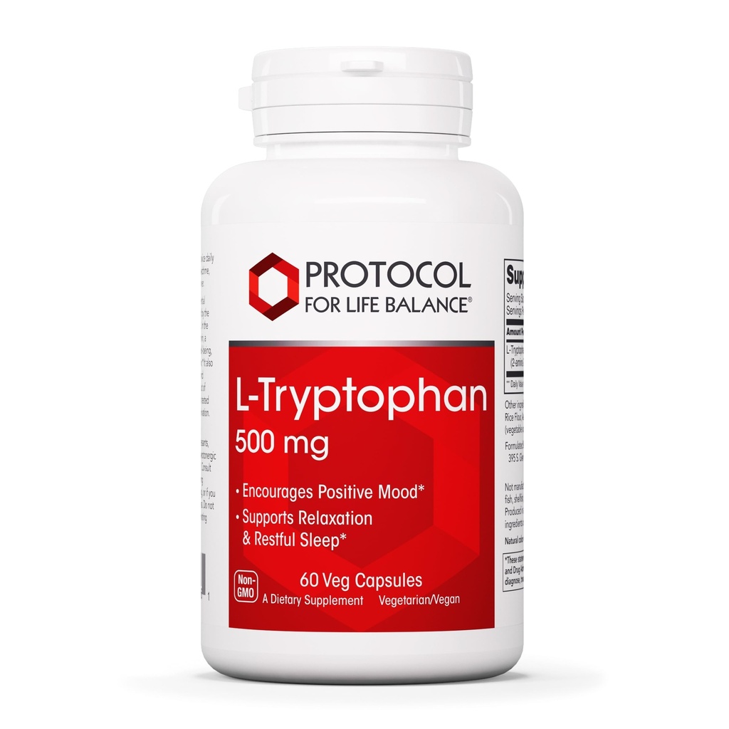 PROTOKOL PRE ŽIVOTNÉ BILANCIE L-Tryptofán 500mg - Zmiernenie stresu a uvoľnenie - 60 Veg Caps