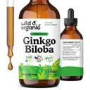 Wild & Organic Ginkgo Biloba extrakt kvapky - Podpora mozgu a zaostrenia - Tekuté Ginkgo Biloba doplnky - Vegán, cukor a alkohol-bez bylinné tinktúra - 4 fl oz