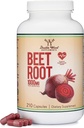 Repa Root Powder Kapsule (Organic a Vegan) (210 gróf, 1000mg per Serving) - Super Food from Beets with High Nitrete for Celková podpora zdravia dvojitým drevom