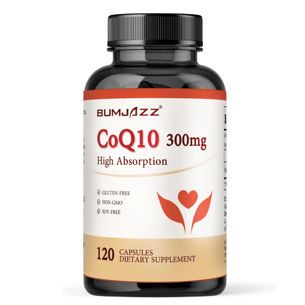 CoQ10 300mg - 120 Kapsule - Vysoká absorpcia - Non- GMO - Bezlepkové lepidlo - Koenzým Q10 - CoQ10 Kapsule