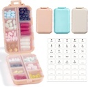 3 balenia, 14 GRIDS Travel Pill Organizátor box s labels - Travel Medicine prípad Kit - Pocket Daily Pharmacy Container - Travel Medical Holder Dispenser for Fish Oil Vitamín Supplement Storage