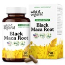 Wild & Organic Black Maca Root Capsules for Men & Women 500 mg - Maca Root Extract for Overall Support - 90 Vegan Capsules - Women & Men Supplement - 90 Days Supply - Non-GMO, No Fillers, Gluten-Free