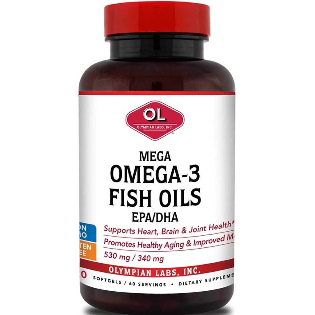 Olympian Labs Mega Omega 3 Rybie oleje, 60 závlah,3148