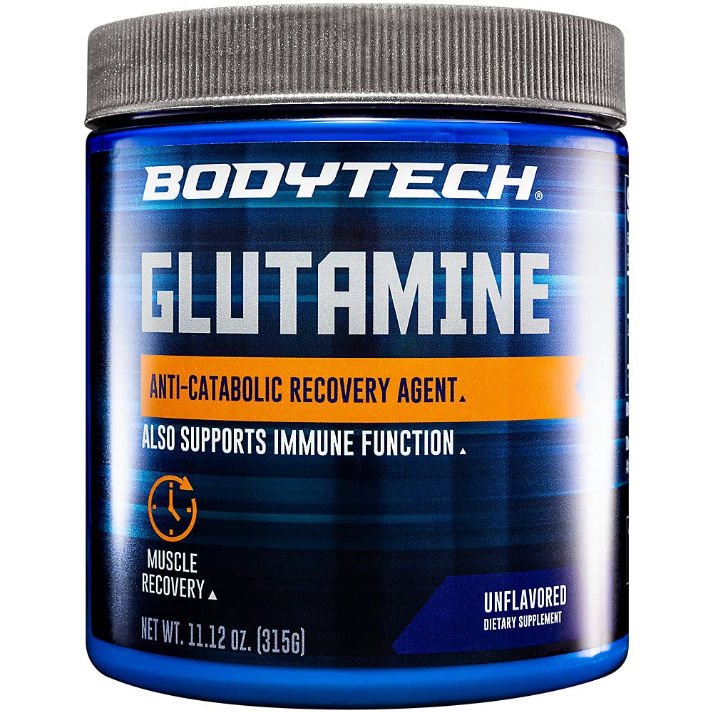BodyTech Glutamine Powder - Supports Muscle Recovery, Immune Health & Exercise Performance - Unflavored (11.12 oz, 70 Servings)