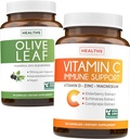 Uložiť $4 (12% off) - Herbal Immune Bundle - Olive Leaf Extract (Non-GMO) Super Sila: 20% Oleuropein 750mg caps and Immune Support - Vitamín C so zinkom, vitamínom D, bazy a echinacea (Non-GMO)