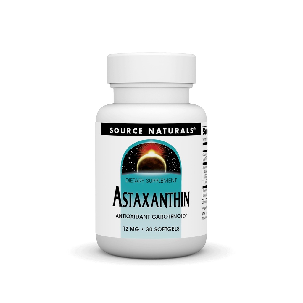 Source Naturals Astaxanthin, Antioxidant Carotenoid, 12mg - 30 Softgels