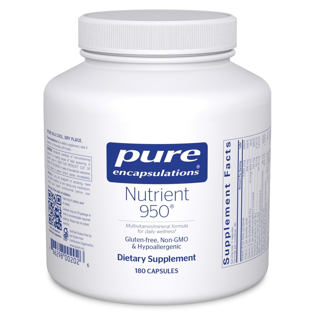 Pure Encapsulations Nutrient 950 | Multivitamin Mineral Supplement to Support Physiological Functions and a Healthy Lifestyle* | 180 Capsules