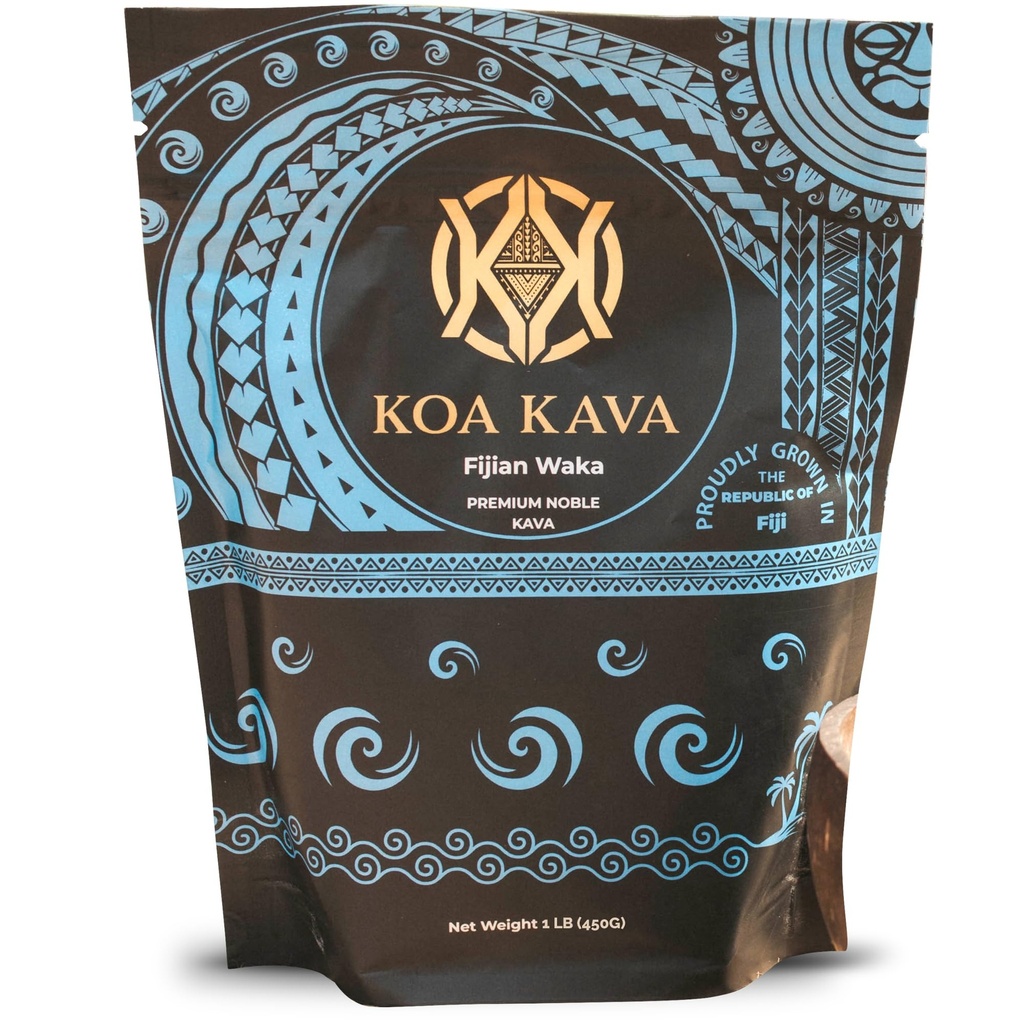 Koa Kava Fidži Kava Powder- Premium Noble Waka Kava Čaj z Nostal Kava Root v Savusavu, Fidži. 1 LB, 16 Ounce