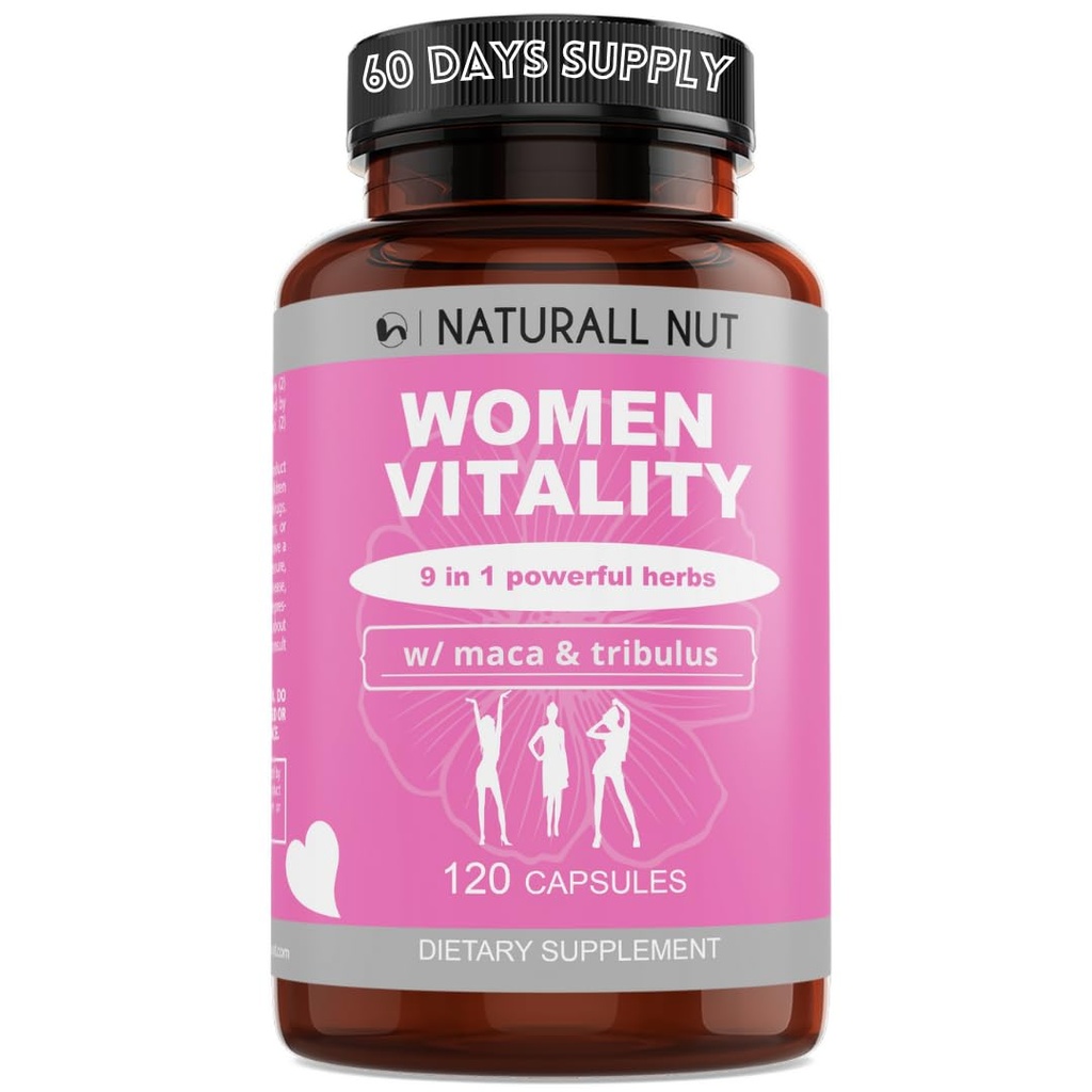 Women Vitality 120 Caps - Female Libido Booster, Increased Energy, Reduce Dryness, Balance Complex and Mood Stabilizer for Women, Heighten Sensitivity, Made in the USA Hornygoatweed with Maca Root