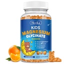 Magnesium Gummies for Kids - with L-Theanine, Omega-3, Vitamin B6, D3, Zinc - Kids Magnesium Glycinate Gummies for Sleep, Relaxation, Calm & Focus - Sugar Free Orange 60ct