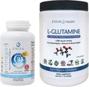 Eniva L-glutamin prášok, 1,1-libra a Omega-3 rybí olej (60 caps)