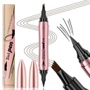 Q710 2in1pen,4-Tip pero pre obočie&Eyeliner, Dcuble-end design,divoké obočie make-up,mikroblading obočie pero, vodeodolné,Soft nib,With one smoothtake(2#Dark Brown)