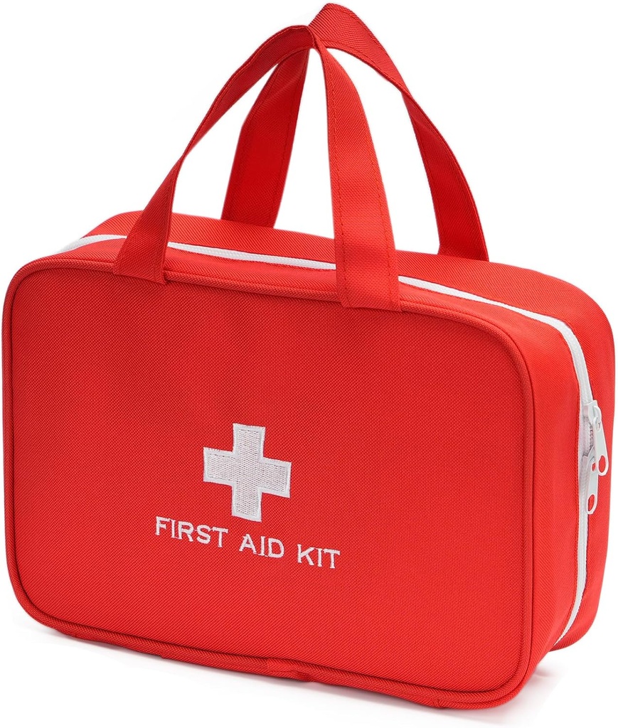 Kompaktné prázdne prvej pomoci Kit taška núdzové trauma lekárske Pouch Cestovné lekáreň Organizátor taška pre domov, Camping, Cestovanie, auto (červená)