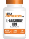 BulkSupplementments.com L-Arginín HCl Kapsule - Nitric Oxide Supplement, Arginine Supplement - Gluten Free, 8 Kapsule per Serving (5000mg), 240 Počet (Pack of 1)