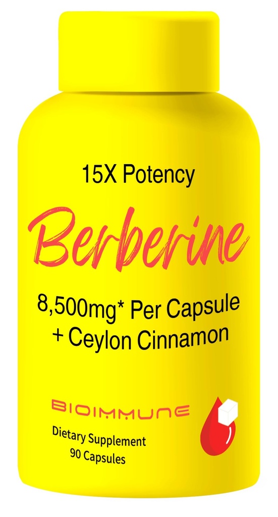 Berberine Supplement 15X Potency, Ceylon škorica pre zvýšenú absorpciu a synergické účinky. 8,500mg per capsule