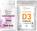 Micro Ingrediencie Multi Collagen Pilulky a vitamín D3 5,000 IU Bundle Pack 