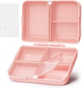 AUVON Denné pilulky Organizátor Fit s vašou Purse alebo Pocket, Kompaktné cestovné pilulky Box Prípad s tenkým skladacie dizajn a dlhonosné závesy držať vitamín, rybí olej, doplnok alebo šperky [Pink]