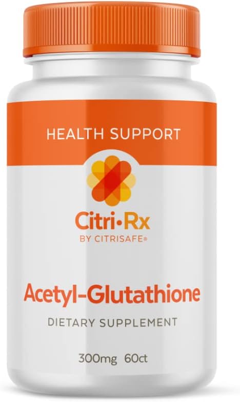 CitriRx Acetyl Glutatión - 300 mg, 2 mesiace Supply - Made in USA - Best Absorbtion Highly Potent Antioxidant s horčíkom - 60 Kapsule