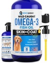 Omega 3 Rybí olej pre psy - Lepšie ako lososový olej - Pes rybí olej doplnok k zníženiu šepkanie a svrbenie - podporuje kĺby, mozog, a srdce zdravie - koža a kozie doplnky - Tekutý rybí olej