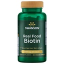 Swanson Real Food Biotin Vitamín B-7 Vlasy Metabolizmus nechtov Zdravie z organického kolibríka Tree Extract Vegan Gluten-free non-GMO B7 5000 mcg 90 Veggie Kapsule (Caps)