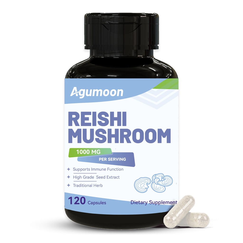Reishi Mushroom Capsules, Vegan, Gluten Free, Non-GMO, 120 Capsules, 2 Month Supply