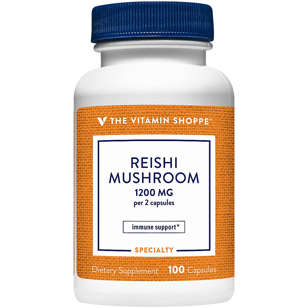 The Vitamin Shoppe Reishi Mushroom 1,200MG, Supports Healthy Immune (100 Capsules)
