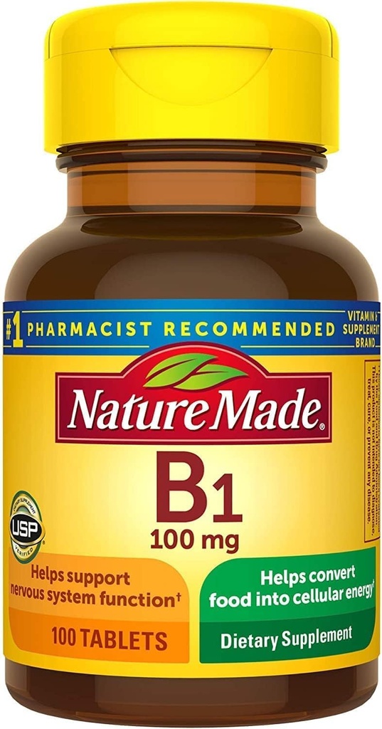 Prírodný vitamín B-1 100 mg tablety - 100 ct, balenie 2 ks