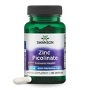 Swanson Zinok Picolinate - Minerálne doplnky podporujúce zdravie prostaty, zdravie vízie a imunitnú podporu - preferovaná forma oneskoreného zinku - (60 kapsúl, 22 mg každý)
