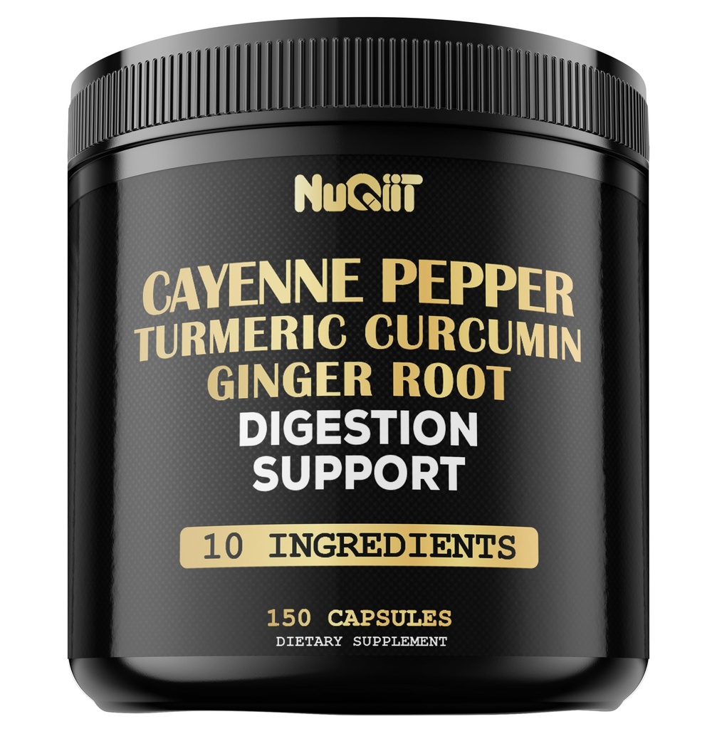 Cayenne Pepper Capsules with Turmerica Curcumin Root, Ginger Root, Berberine HCl & More - Support Immune System, Digestion, Joint Health & Heart Health - 150 Kapsule