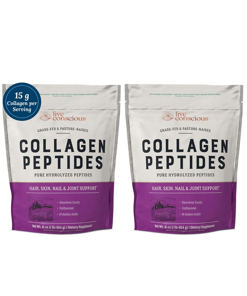 Živé vedomie kolagén Peptidy prášok - vlasy, koža, nechty, a spoločná podpora - typ I & III kolagén - prirodzene-Zdrojovaný hydrolyzovaný proteín - 16oz (2-Pack)