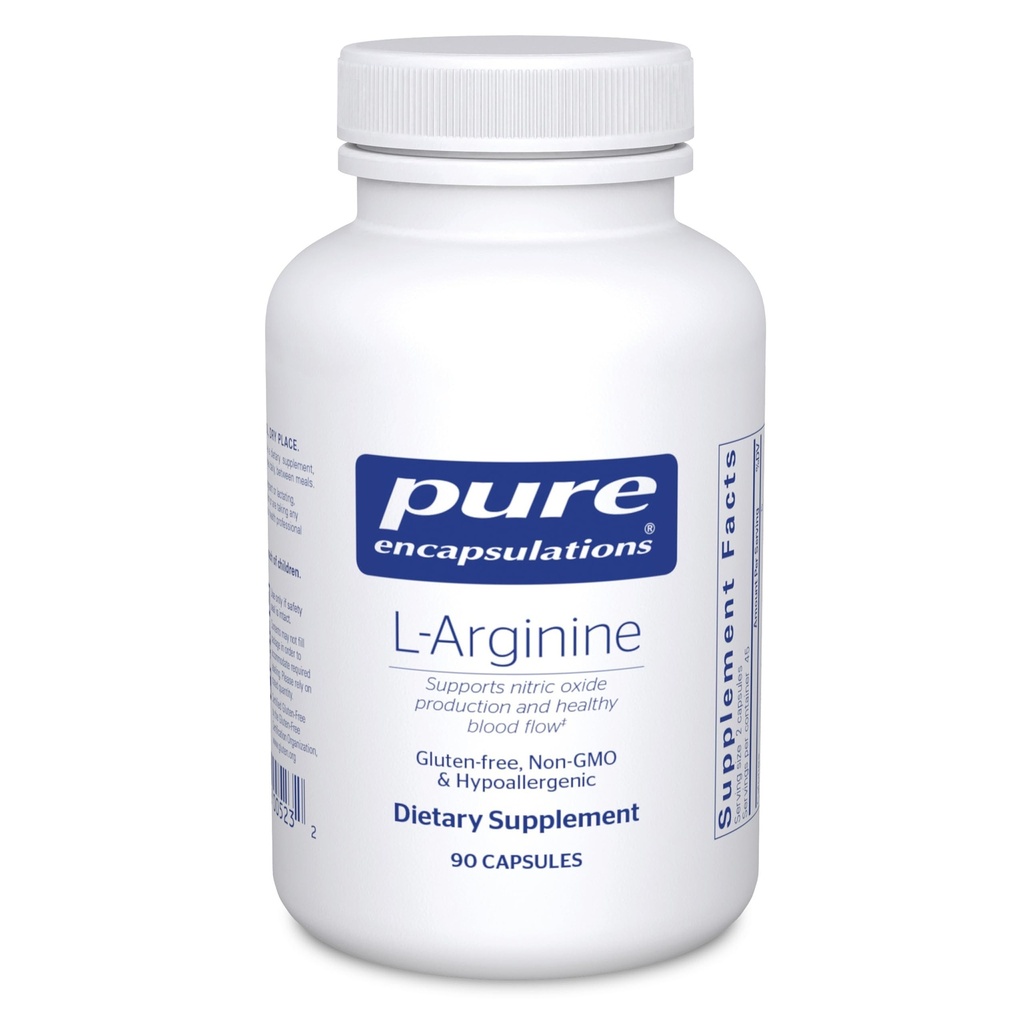 Pure Encapsulations L-Arginín - 1400 mg - Podpora výroby oxidu dusnatého - Zdravie srdca a prietok krvi - Bezlepok a non-GMO - 90 kapsúl