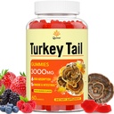 Turkey Tail Mushroom, Turkey chvost (100% Fruiting Body, 40% Beta Glucans) pridať Black Pepper, Hubové Gummy pre Gut, Energy, Brain & Immune Support, Mixed Berries Flavor 